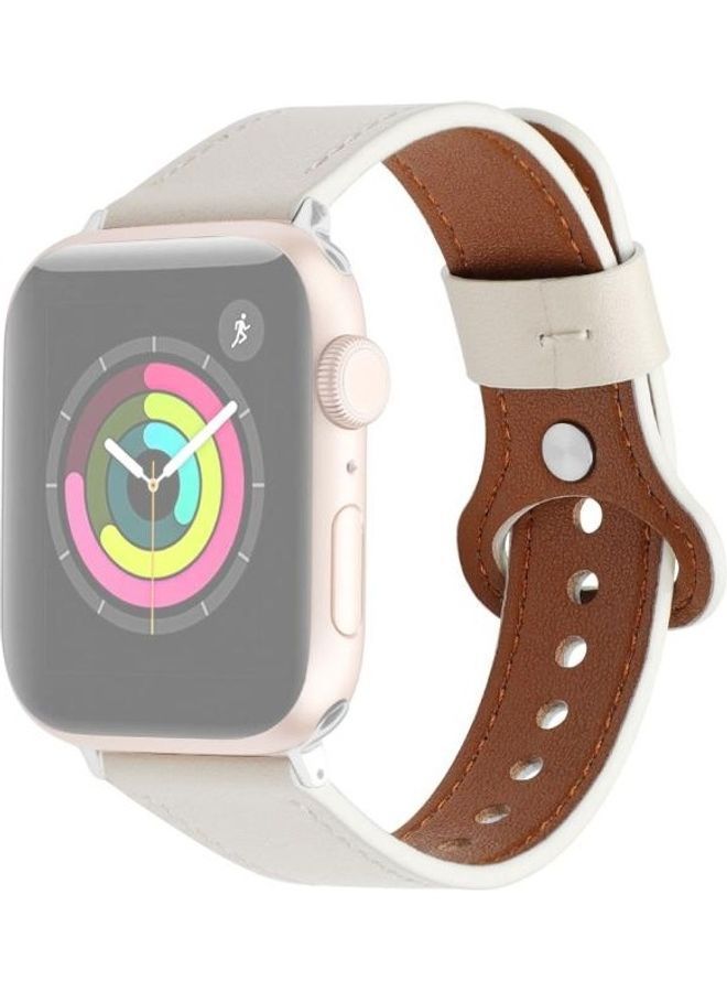 NIBEMINENT Replacement Watchband For Apple Watch Creamy White - Image 2