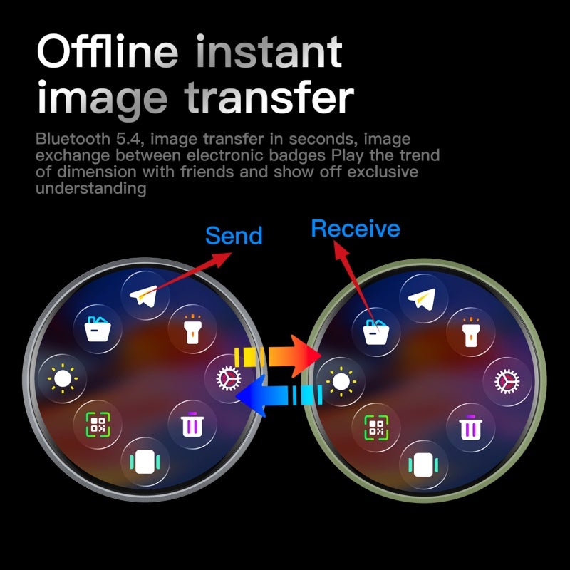 عرض الشارة الديناميكية TFT بخطوة 1.85 بوصة وبأبعاد 360×360 لون أخضر فاتح - شارة أنمي مخصصة بديناميكية عالية الدقة للعروض، التمثيل التمثيلي، والارتداء اليومي لأصحاب الهوايات الأنمي - Image 5