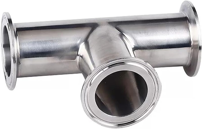 Stainless Steel Elbow,Pipe Fitting, 304 Stainless Steel 3 Way Ferrule Connector，OD 19mm 25 32 38 45 51mm Ferrule 50.5 64 Sanitary Tri Clamp Pipe Fitting, 1pcs(32mm x Ferrule 50.5) - Image 1
