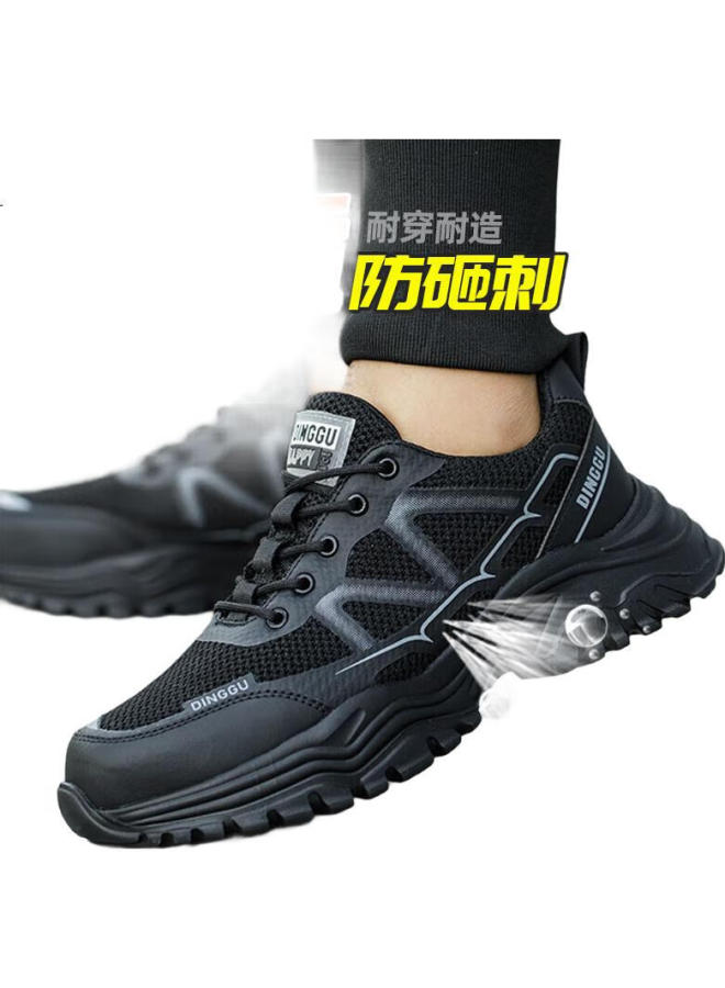 Dinggu Safety Shoes For Men, Anti-Smashing, Puncture-Resistant, Breathable, Steel Toe Cap, Lightweight, All-Season, 1078Heihuiw45 - Image 1