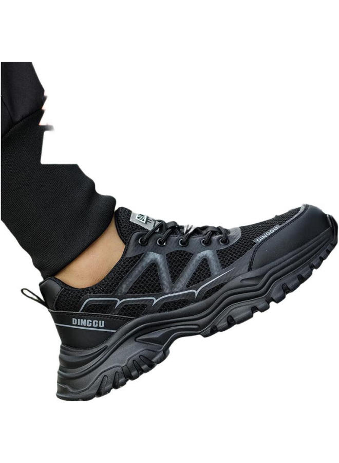 Dinggu Safety Shoes For Men, Anti-Smashing, Puncture-Resistant, Breathable, Steel Toe Cap, Lightweight, All-Season, 1078Heihuiw45 - Image 2