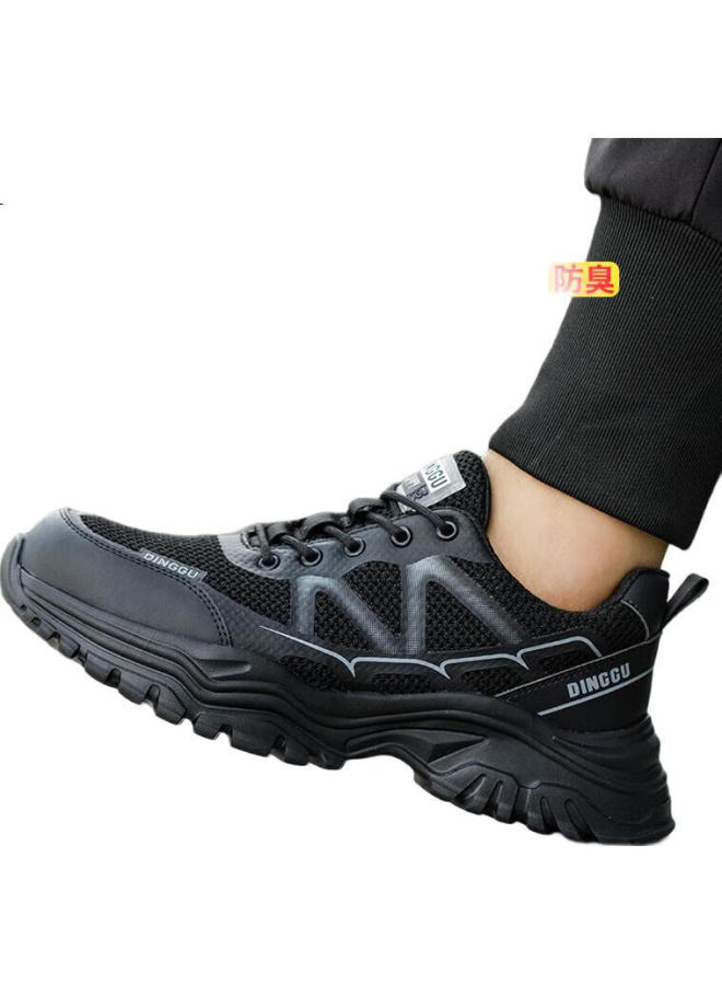 Dinggu Safety Shoes For Men, Anti-Smashing, Puncture-Resistant, Breathable, Steel Toe Cap, Lightweight, All-Season, 1078Heihuiw45 - Image 3