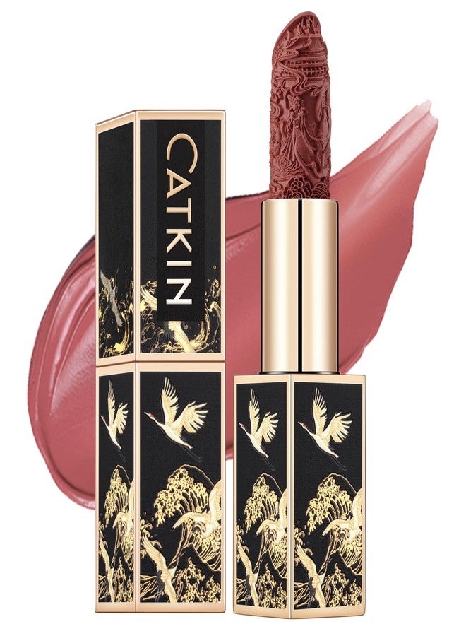 Catkin Moist Lipstick Hydrating High Impact Color Infused with Vitamin E and Avocado Oil Smooth Soft Texture Long Lasting Rose Glow Finish 136 - Image 1