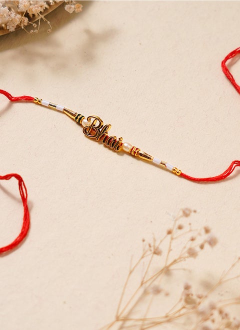 Madhoor Bhai Rakhi for Brother Red Designer Raksha Bandhan Thread ,Premium Handmade ,1 Piece-38 CM