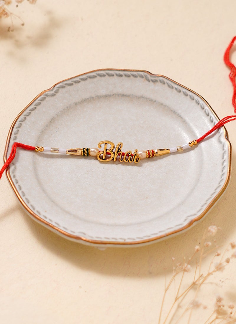 Madhoor Bhai Rakhi for Brother Red Designer Raksha Bandhan Thread ,Premium Handmade ,1 Piece-38 CM - Image 3