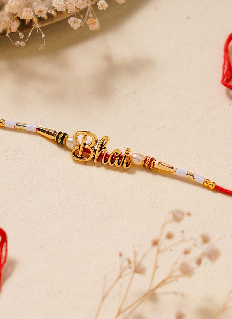 Madhoor Bhai Rakhi for Brother Red Designer Raksha Bandhan Thread ,Premium Handmade ,1 Piece-38 CM - Image 2
