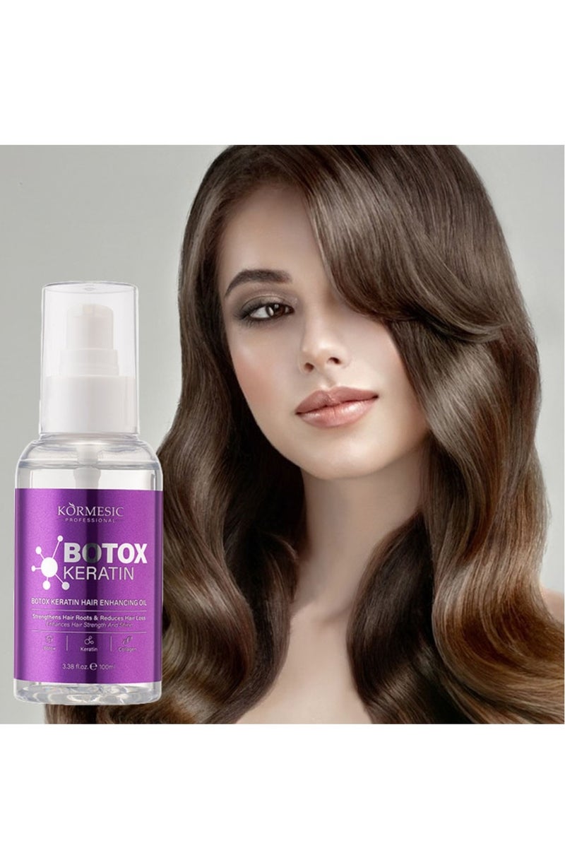Kormesic 100ml Botox Keratin Hair Enhancing Oil for Strengthens Hair Roots & Reduce Hair Loss - Image 2