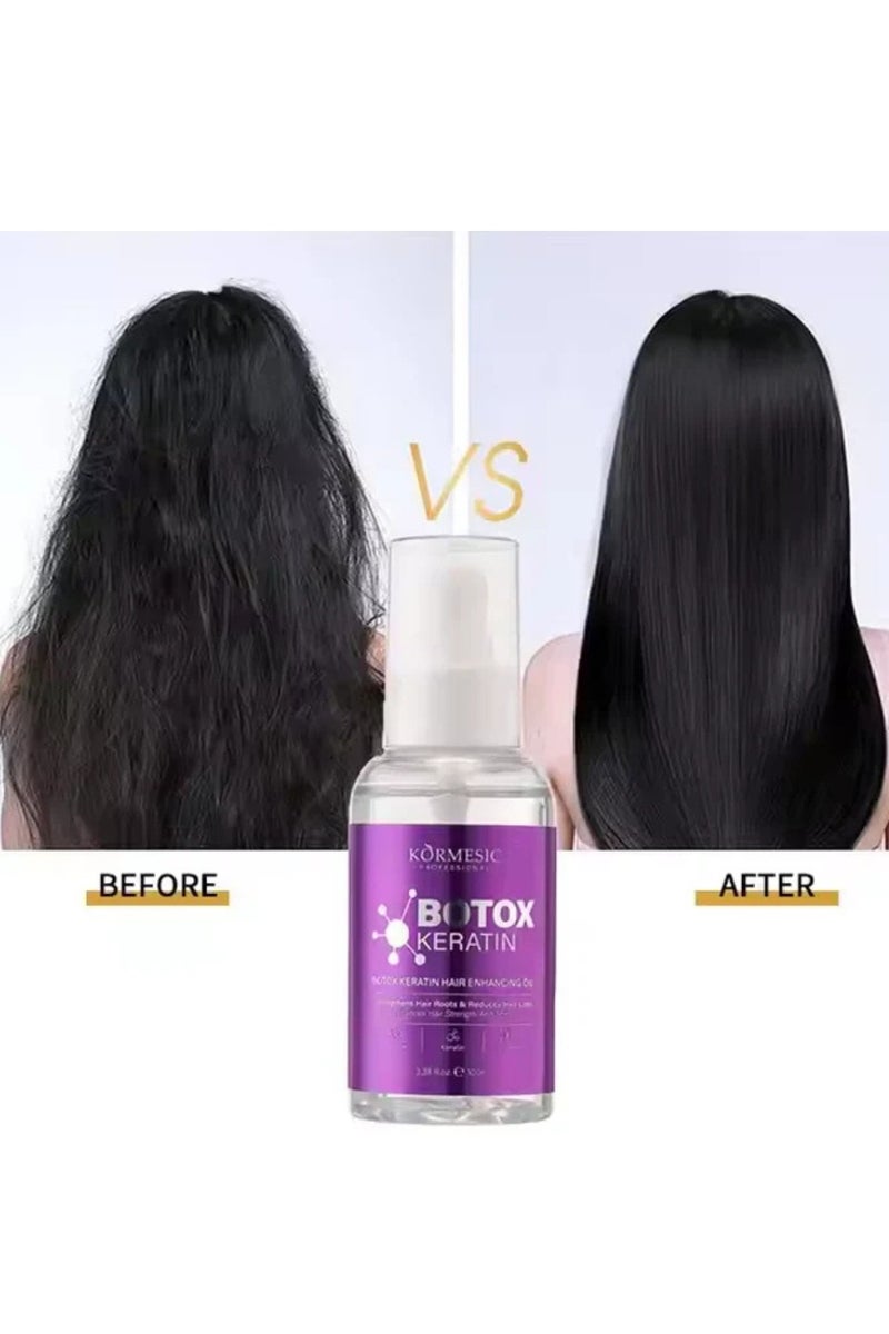 Kormesic 100ml Botox Keratin Hair Enhancing Oil for Strengthens Hair Roots & Reduce Hair Loss - Image 4