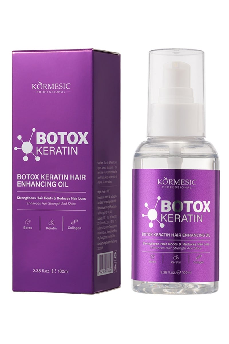 Kormesic 100ml Botox Keratin Hair Enhancing Oil for Strengthens Hair Roots & Reduce Hair Loss - Image 1
