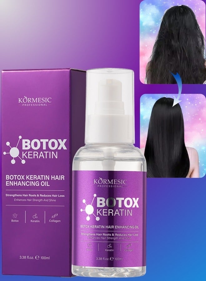 Kormesic 100ml Botox Keratin Hair Enhancing Oil for Strengthens Hair Roots & Reduce Hair Loss - Image 1