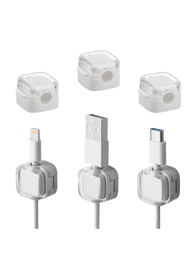 ACYYH Cord Organizer Holder, 6 Pack Magnetic Desk Cable Clips Management, Hide Phone Charging Cable Keeper, Strong Adhesive Wire Charger Holder - Image 1