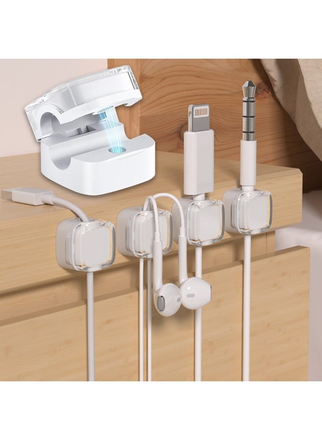 ACYYH Cord Organizer Holder, 6 Pack Magnetic Desk Cable Clips Management, Hide Phone Charging Cable Keeper, Strong Adhesive Wire Charger Holder - Image 3