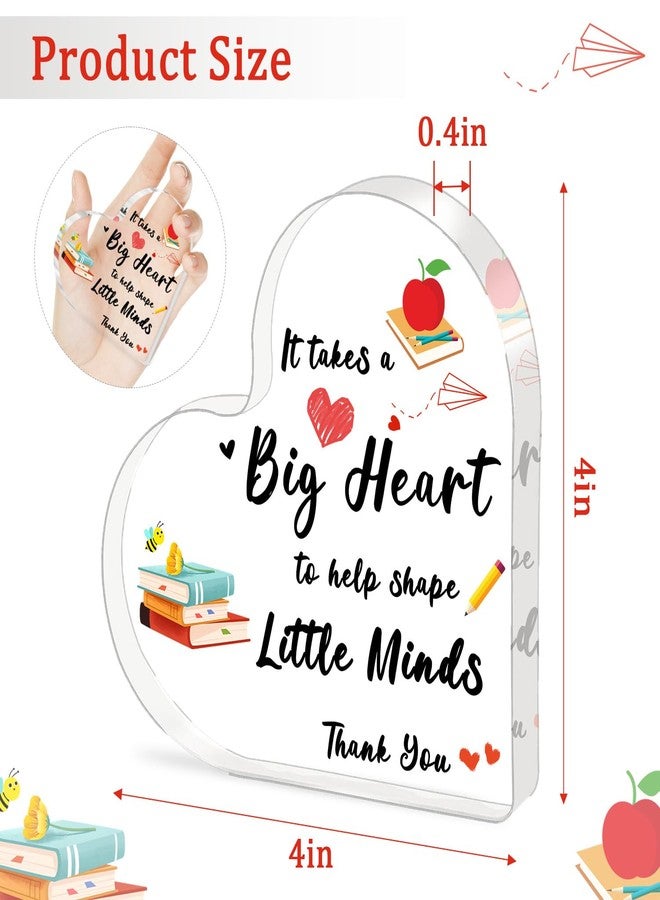 iLifemate Teacher Appreciation Gifts, End Of Year Teacher Gifts - Acrylic Heart Shape Teachers Plaque 4×4 in, Teacher Retirement Gifts for Women Men, End of Year Thank You Teacher Keepsake - Image 5