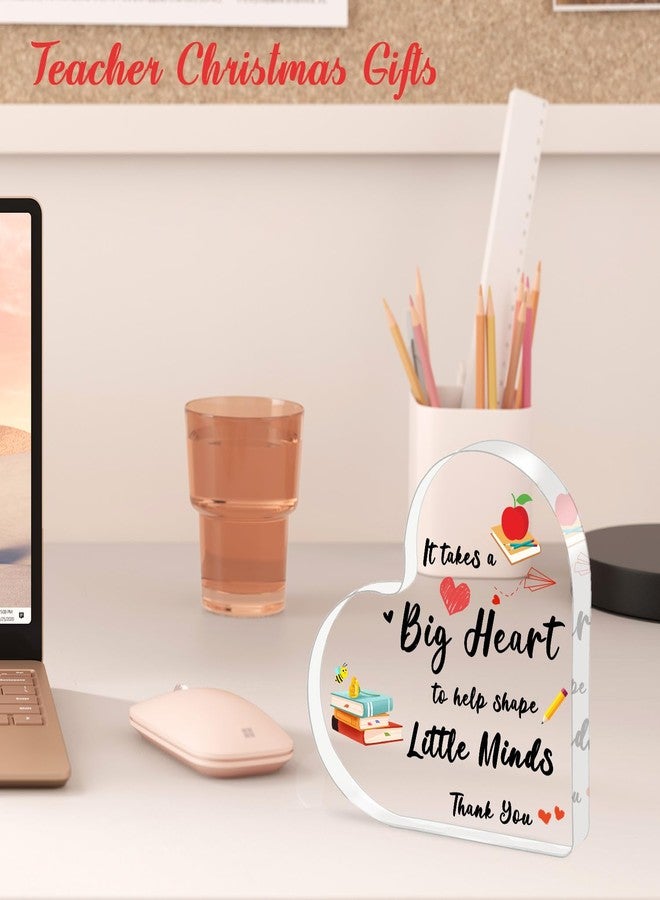 iLifemate Teacher Appreciation Gifts, End Of Year Teacher Gifts - Acrylic Heart Shape Teachers Plaque 4×4 in, Teacher Retirement Gifts for Women Men, End of Year Thank You Teacher Keepsake - Image 3