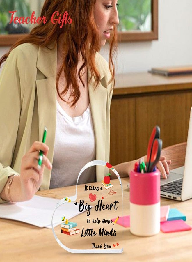 iLifemate Teacher Appreciation Gifts, End Of Year Teacher Gifts - Acrylic Heart Shape Teachers Plaque 4×4 in, Teacher Retirement Gifts for Women Men, End of Year Thank You Teacher Keepsake - Image 2