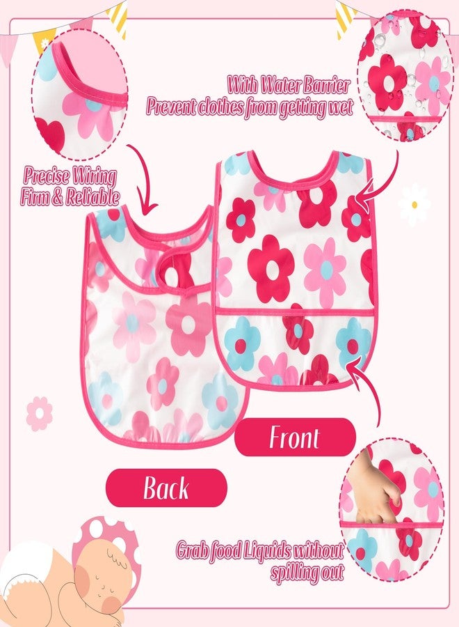 2ooya 6Pcs Waterproof Toddler Bibs Baby Feeding Bib Set with Crumb Catcher Pocket, Infant Adjustable Baby Teething Bib, Babies Sleeveless Animals Food Bibs Keepsake Gift for Baby Shower, 6-24 Months - Image 3