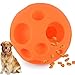 VEEBELL Evan Dog Toy Balls 5 Inch Treat Tricky Ball Food Dispensing Toys Tricky Fun Interactive Dog Toy Food Dispenser Toy Puzzle Toy Ball Dog Chew Toys Ball for Large Medium Slow Feeder Dog BowlsOrange - Image 3
