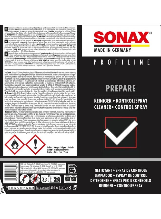 SONAX SONAX PROFILINE Prepare (400 ml) - Mixture of Solvents for Monitoring Polishing Results  - Image 2