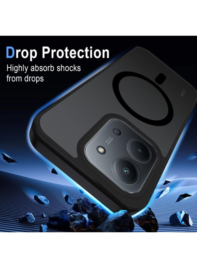 عام مغناطيسي لغطاء شاومي ريدمي 15C 5G، غلاف خلفي نصف شفاف غير لامع رفيع بإطار ناعم 【مضاد للاصفرار وبصمات الأصابع】، غلاف هاتف مقاوم للصدمات لريدمي 15C. - Image 4