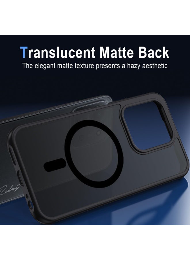 عام مغناطيسي لغطاء شاومي ريدمي 15C 5G، غلاف خلفي نصف شفاف غير لامع رفيع بإطار ناعم 【مضاد للاصفرار وبصمات الأصابع】، غلاف هاتف مقاوم للصدمات لريدمي 15C. - Image 5