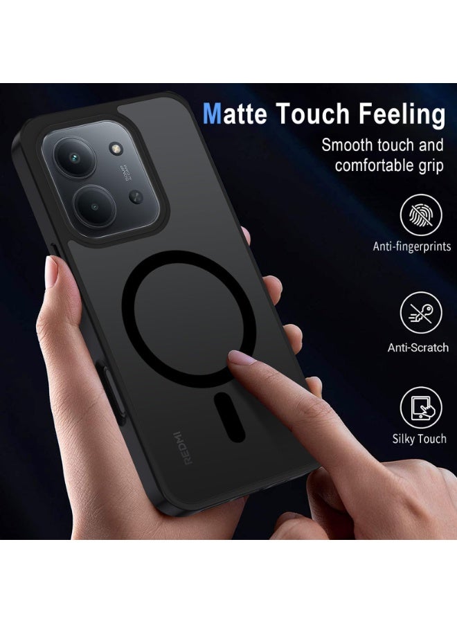 عام مغناطيسي لغطاء شاومي ريدمي 15C 5G، غلاف خلفي نصف شفاف غير لامع رفيع بإطار ناعم 【مضاد للاصفرار وبصمات الأصابع】، غلاف هاتف مقاوم للصدمات لريدمي 15C. - Image 3