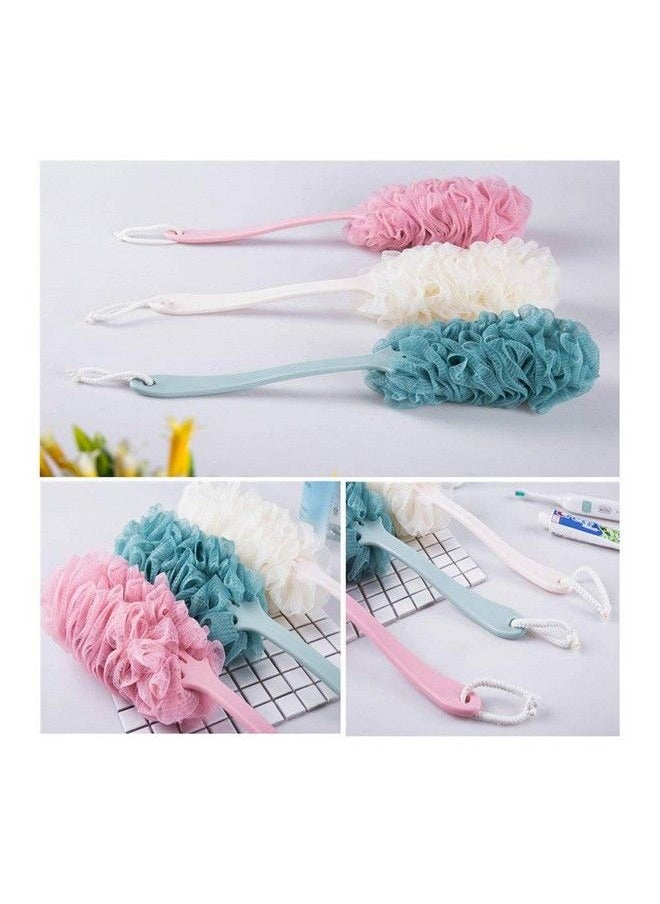 Right Products - Long Handle Bath Body Brush Loofah Sponge Nylon Mesh Scrubber Shower Pouf (Multi Color) - Image 1