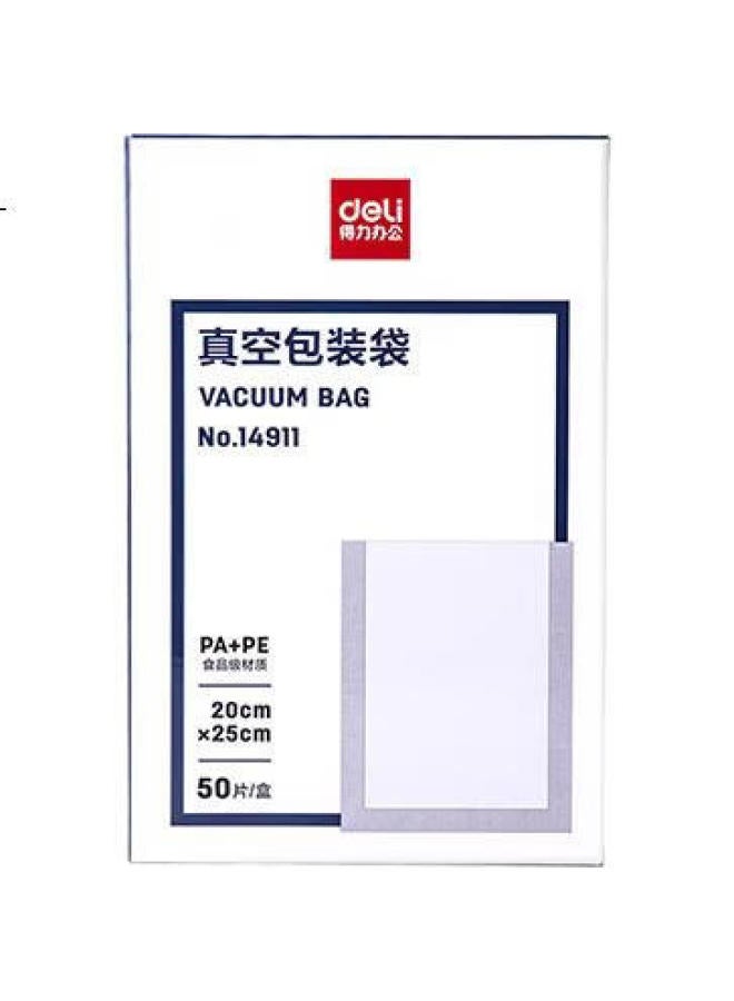 Deli Vacuum Sealing Machine For Home And Commercial Use, Food Vacuum Packaging Sealing Bags, Food-Grade Material, 20*25Cm/50 Pieces, Upgraded Version - Image 1