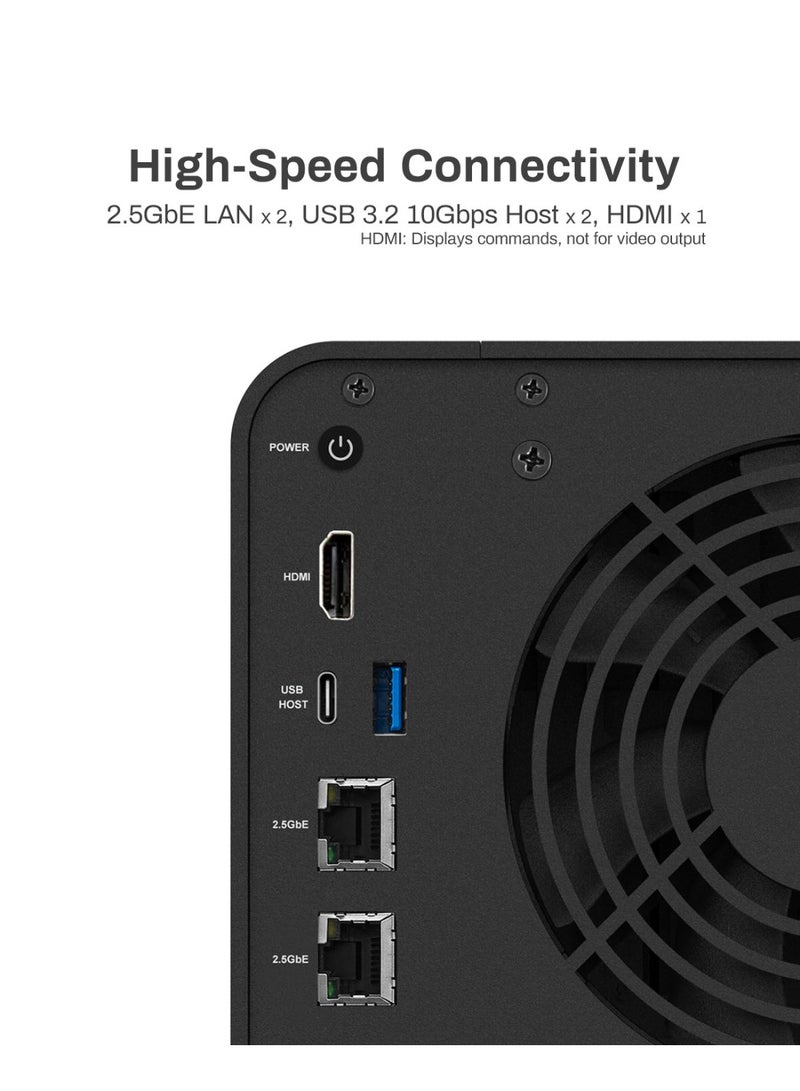 TERRAMASTER TERRAMASTER F4-424 Pro NAS Storage - 4Bay Core i3-N305 8-Core 8-Thread CPU, 32GB DDR5 RAM, 2.5GbE Port x 2, Network Attached Storage Peak Performance for Business (Diskless) - Image 4