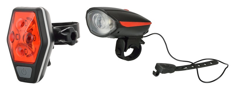 Dark Horse® Hornet Front LED 3 Mode Light & Horn and 4 LED 7 Mode Tail Light, Red - Image 1