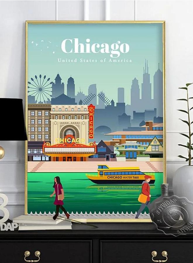 World City Travel Poster, Japan Tokyo Osaka Poster, Spain Madrid Watercolor Print, Florence Milan Santiago Chicago Wall Decor - Image 1