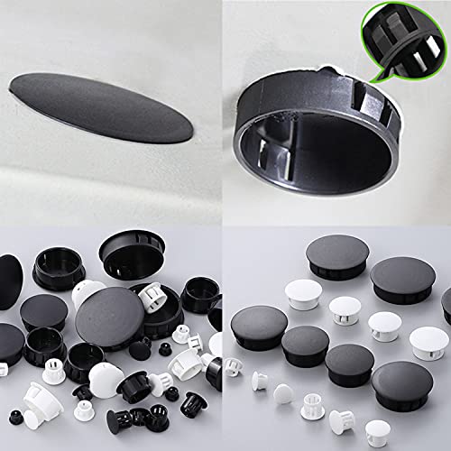HJYZY Hole Plugs Plastic 6mm/8mm/10mm Plastic Hole Plugs for Holes Cabinet Hole Plugs Black 21mm Self-Adhesive Screw Covers Caps Dustproof Sticker 144 pcs - Image 3