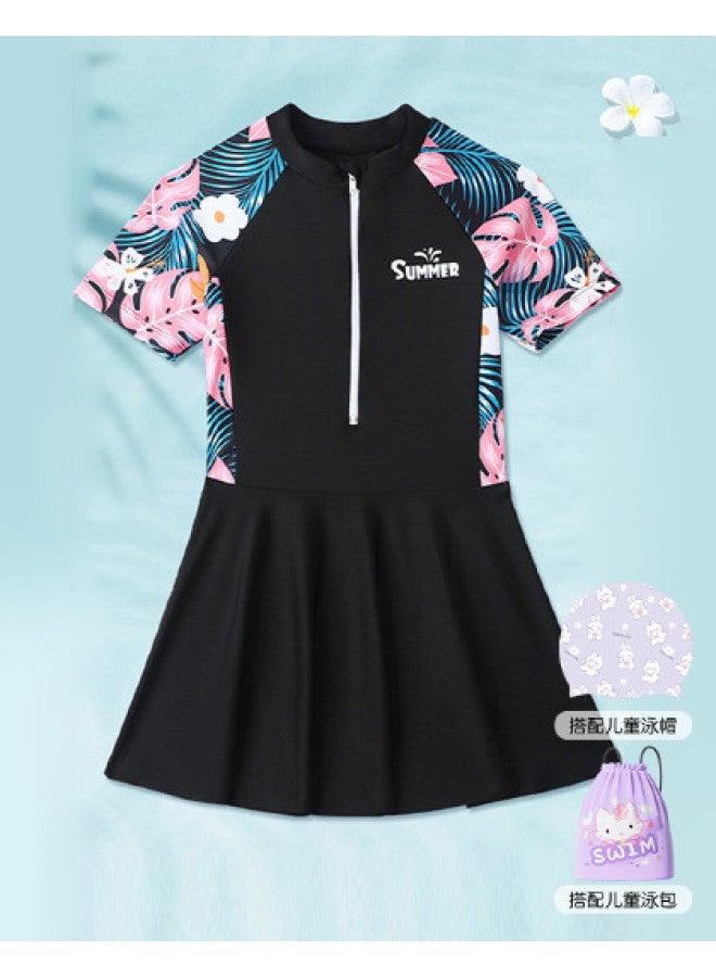YouYou Children's Swimsuit For Girls, Small/medium/large Kids, Hot Spring Princess One-piece Dress, 2025 New Style, Stylish Girl's Swimwear - Image 1