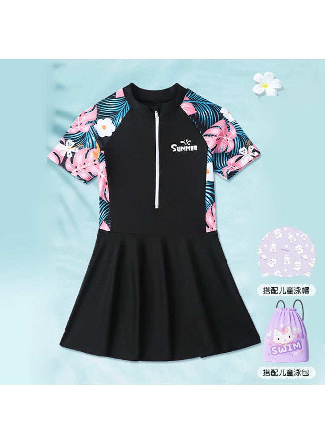 YouYou Children's Swimsuit For Girls, Small/medium/large Kids, Hot Spring Princess One-piece Dress, 2025 New Style, Stylish Girl's Swimwear - Image 2