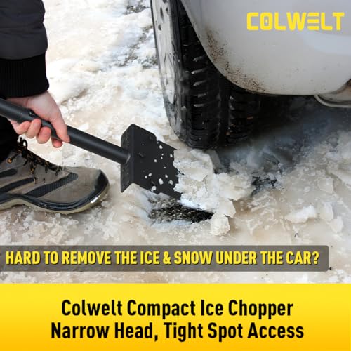 Colwelt Metal Snow Shovel 58’’, Heavy Duty Ice Scraper for Driveway, Snow Ice Chopper Shoveling Tool with Thickened Blade, Ice Shovel for Sidewalk Ice Removal, Flat Shovel Floor Cleaning Scraper - Image 2