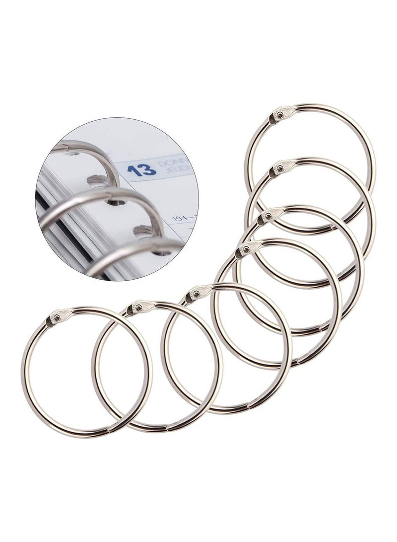 SYOSI Leaf Binder Loose Rings Metal Book Rings Silver Index Card Key Chain for School Office Home Use 60 Pack 20mm for Notebook Photo Album Scrapbook DIY Crafts  - Image 1