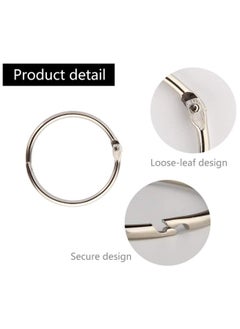 SYOSI Leaf Binder Loose Rings Metal Book Rings Silver Index Card Key Chain for School Office Home Use 60 Pack 20mm for Notebook Photo Album Scrapbook DIY Crafts  - Image 5