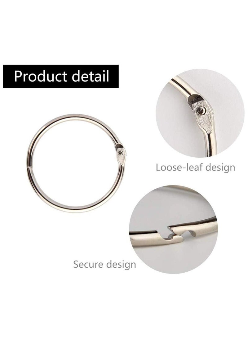 SYOSI Leaf Binder Loose Rings Metal Book Rings Silver Index Card Key Chain for School Office Home Use 60 Pack 20mm for Notebook Photo Album Scrapbook DIY Crafts  - Image 5