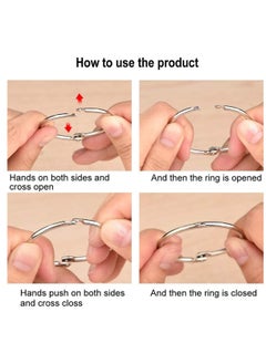 SYOSI Leaf Binder Loose Rings Metal Book Rings Silver Index Card Key Chain for School Office Home Use 60 Pack 20mm for Notebook Photo Album Scrapbook DIY Crafts  - Image 4