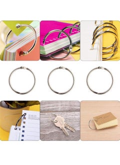 SYOSI Leaf Binder Loose Rings Metal Book Rings Silver Index Card Key Chain for School Office Home Use 60 Pack 20mm for Notebook Photo Album Scrapbook DIY Crafts  - Image 2