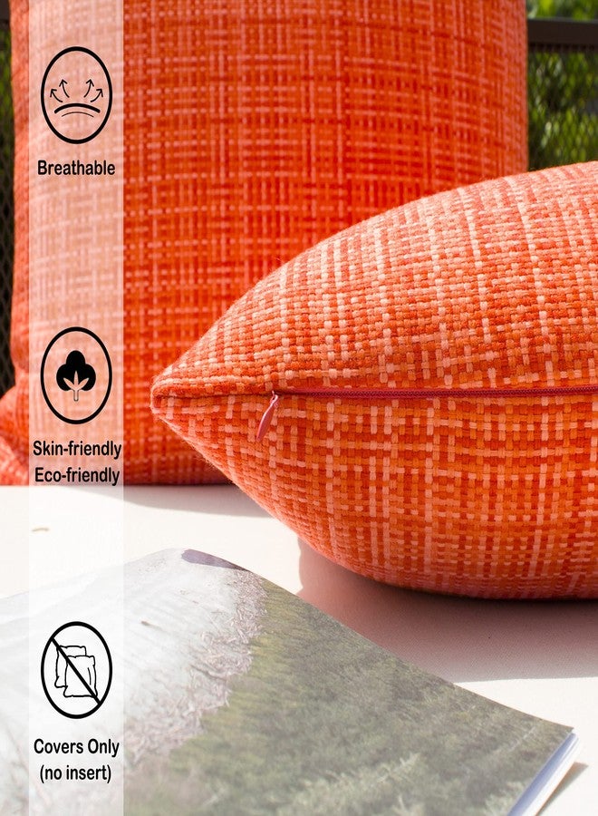 K KEVIN TEXTILE Kevin Textile Pack of 2 Decorative Outdoor Waterproof Fall Throw Pillow Covers Autumn Decorative Lumbar Pillowcases Modern Cushion Cases for Patio Couch Bench 12 x 20 Inch Orange - Image 3