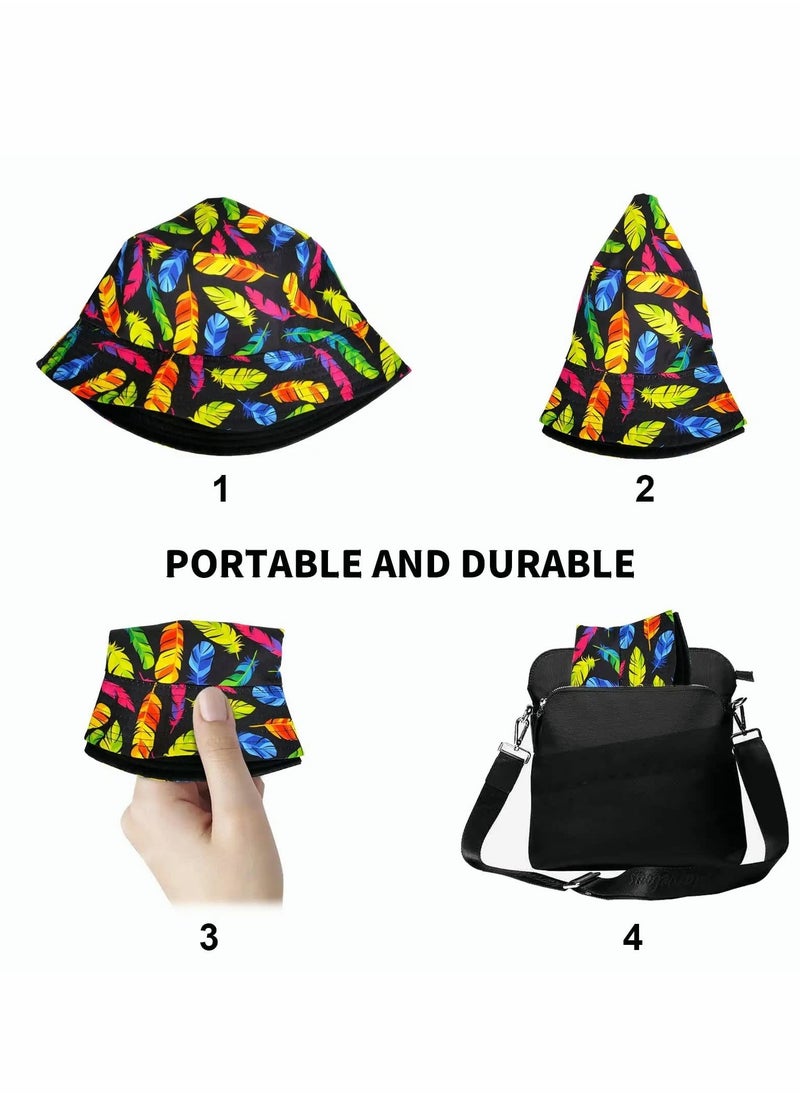 Generic Double-Side Bucket Hat, Bucket Hat for Men Women,Packable Reversible Printed Sun Hats,Fisherman Outdoor Summer Travel Hiking Beach Caps  - Image 3