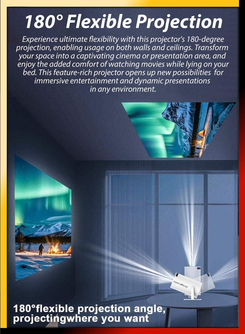 DBLEW Portable Android 11.0 Projector with WiFi, Bluetooth 5.0, and 130″ HD Display – Compact, Smart, and Versatile for Home or Travel - Image 3