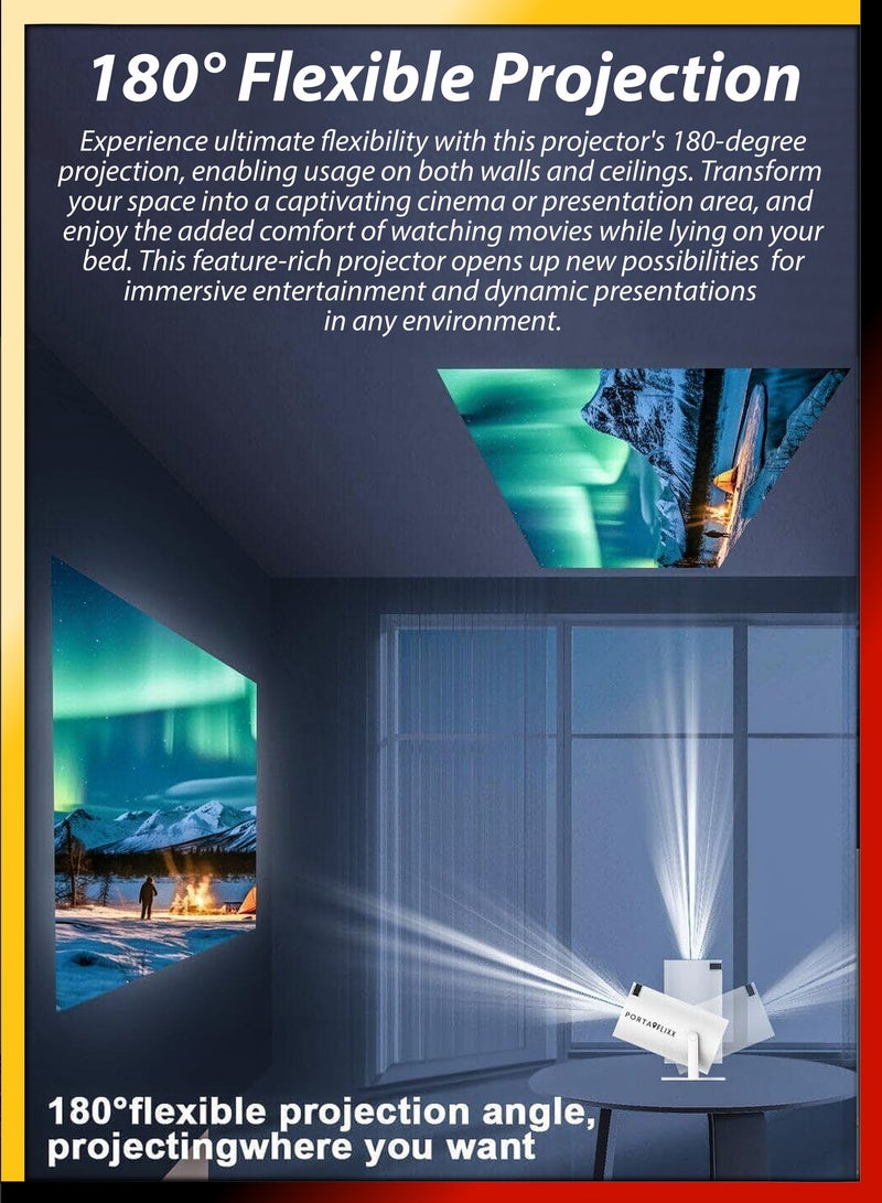 دي بلو بروجيكتور محمول بنظام أندرويد ١١٫٠ مع واي فاي وبلوتوث ٥٫٠، شاشة عرض HD حتى ١٣٠ بوصة – مدمج، ذكي ومتعدد الاستخدامات للمنزل أو السفر - Image 3