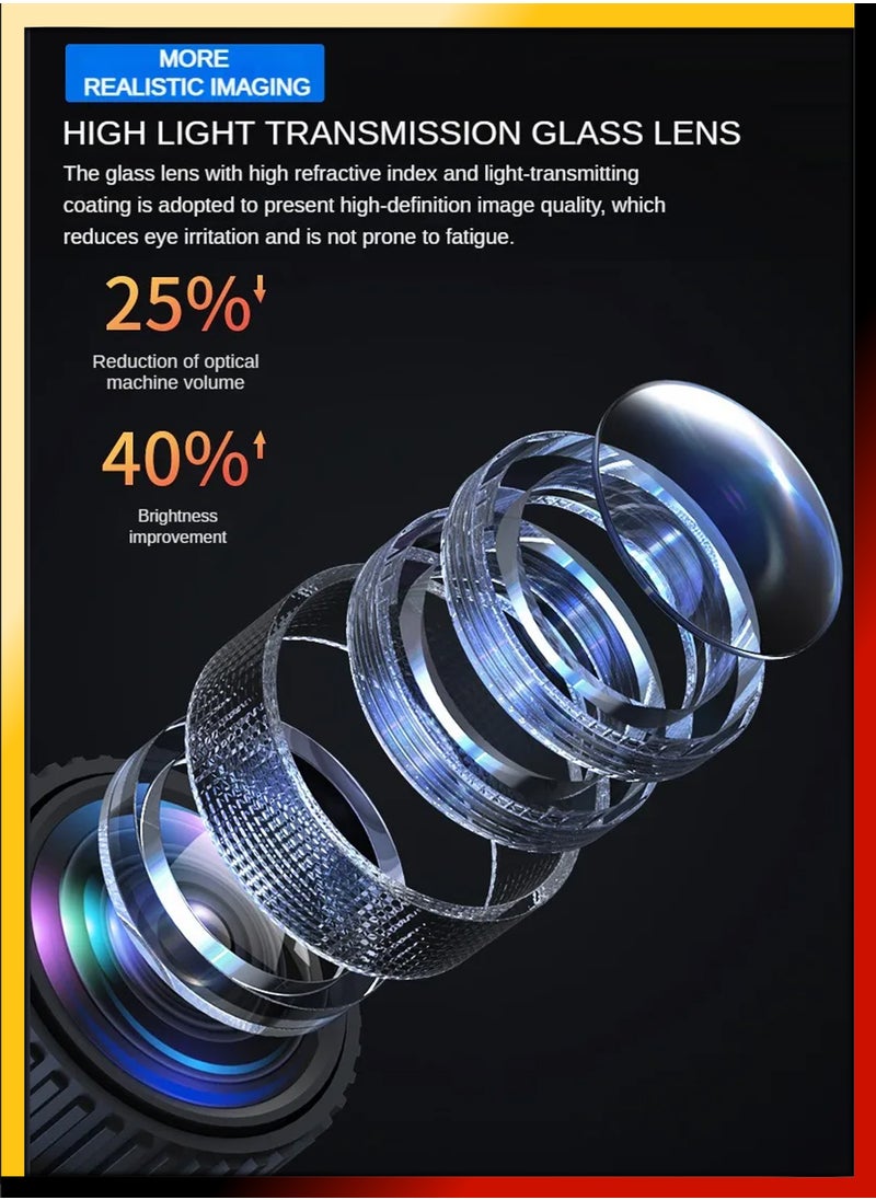 دي بلو - جهاز عرض ذكي 120ANSI Lumens HD ذكي Android 11 سينما صغيرة محمولة، شاشة عرض 130 بوصة، مصباح 4K، مسرح سينما منزلي، عروض فيديو للألعاب، شاشة دوارة 180 درجة، عرض للهاتف المحمول - Image 1