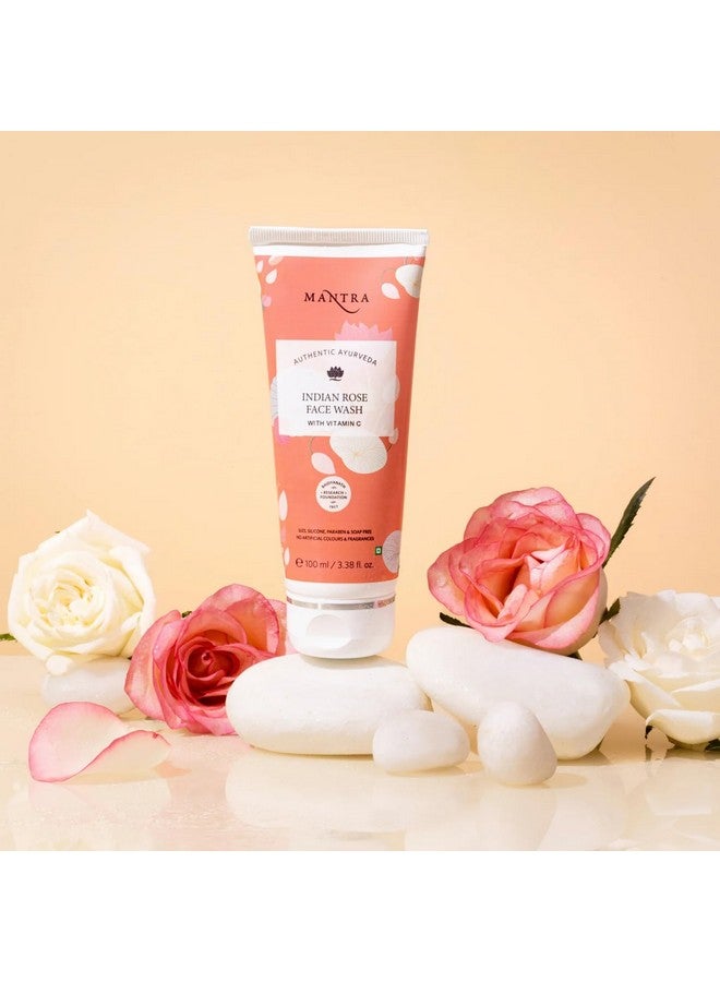 Mantra Indian Rose Face Wash With Vitamin C - 100 ml | Deeply Cleanses & Unclogs Pores | Reduce the appearance of dark spots or hyperpigmentation - Image 4