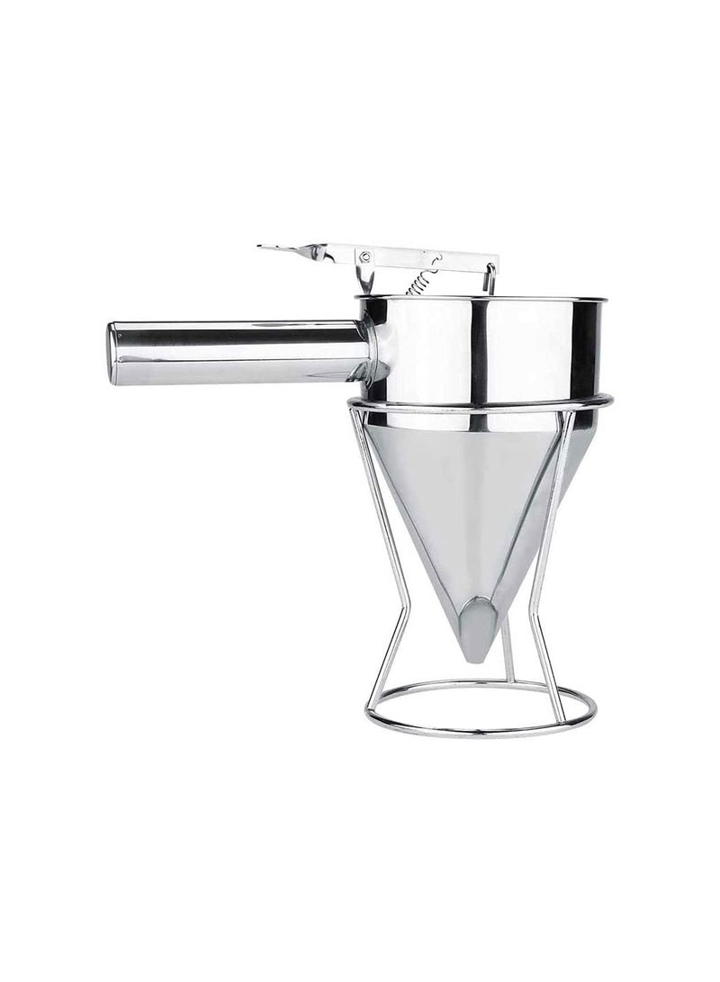Yuniverse Stainless Steel Pancake Batter Dispenser Funnels with Stand, Detachable Handle Funnel Dispenser for Takoyaki, Baking, Cupcakes, Muffins-Cooking Crepes, Waffles (1200ML) - Image 1
