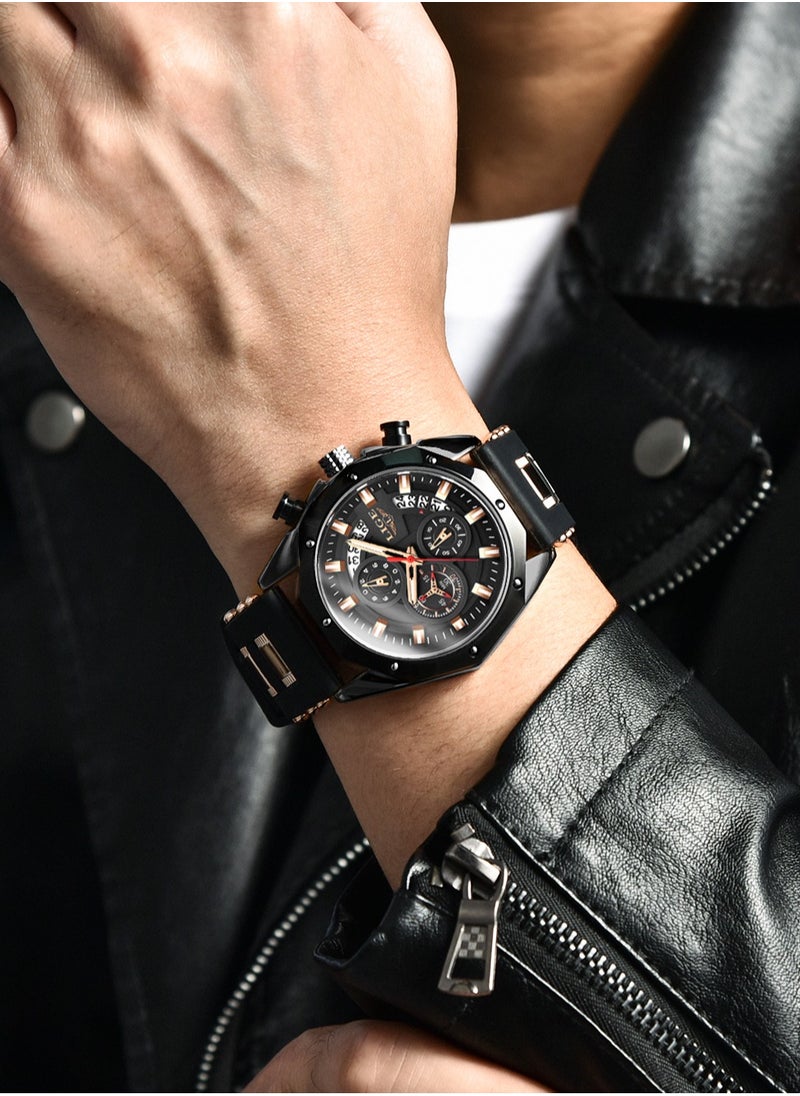 LIGE - Men's Newest Wristwatch Fashion Chronograph Waterproof Sports Watch with a Box - Image 1