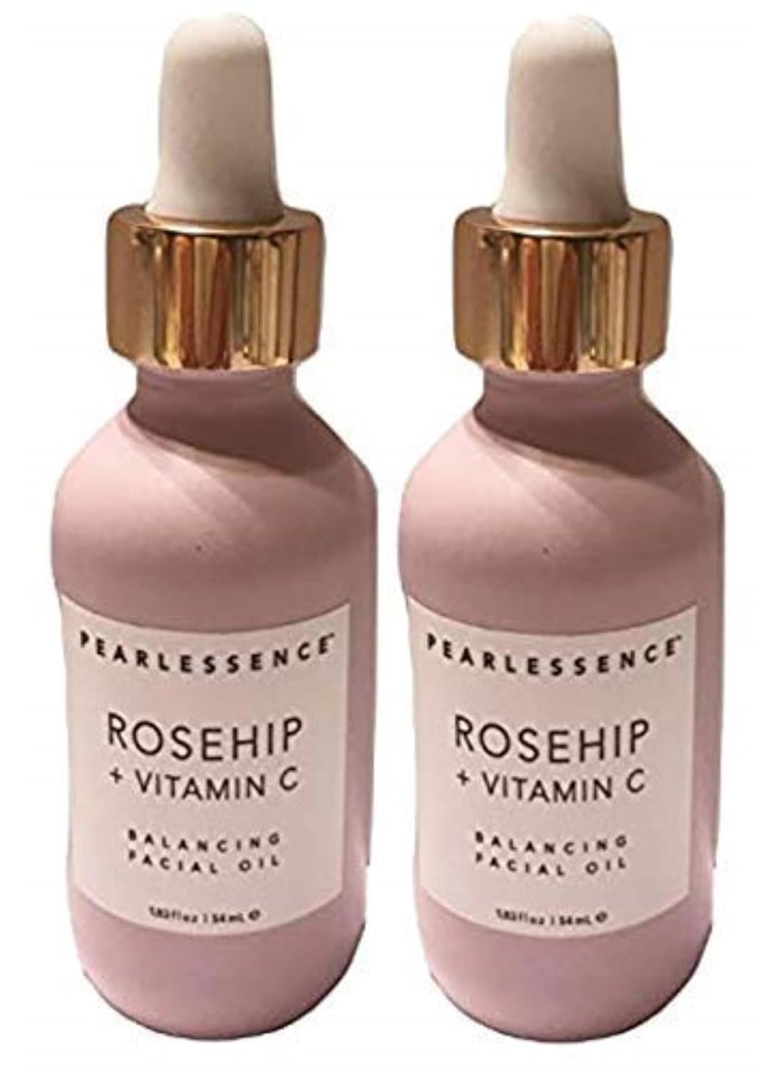 Pearlessence Pearlessence Rosehip Balancing Facial Oil  Rosehip Fruit Oil  Vitamin C  Daily Hydration to Balance  Revive Skin  Adds Moisture to Dry Skin  Made in USA  Cruelty Free 183 fl oz each 2 Pack 
