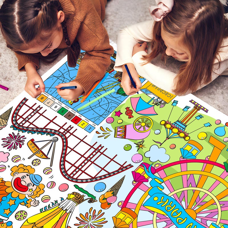 Drunze Giant Poster For Kids 35X72Inch Fun Park Drawing Paper Tablecloth Versatile As Wall D?Cor Or Table Cover Jumbo Coloring Poster For Home Classroom Party Decorations Suppiles - Image 4