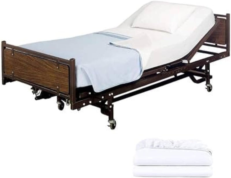 SHOPBEDDING 2 Pack Fitted Hospital Bed Sheets - Cotton Rich Soft Knitted Jersey Sheet 36” x 84” x 12”  - Image 1